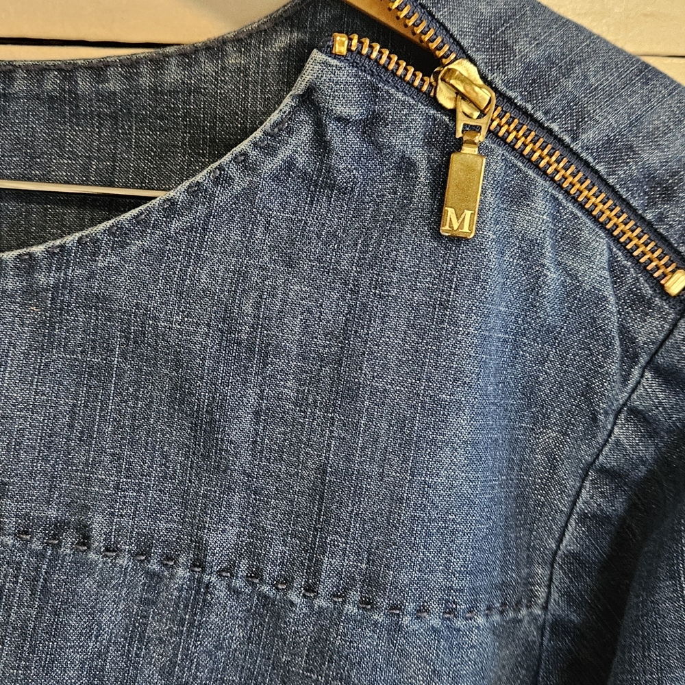 Martha Stewart Denim Shirt With Side Zipper Size XL - Picture 2 of 4